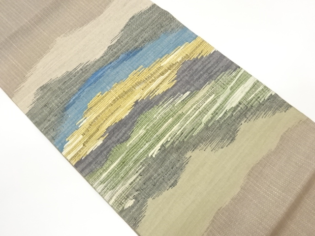 JAPANESE FUKURO OBI / TSUZURE / PULP CLOTH / WOVEN ABSTRACT MIST